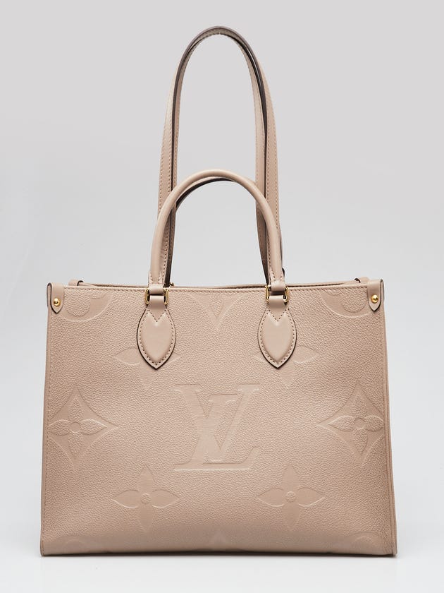 Louis Vuitton Gris Tourterelle Monogram Empreinte Leather Onthego MM Bag
