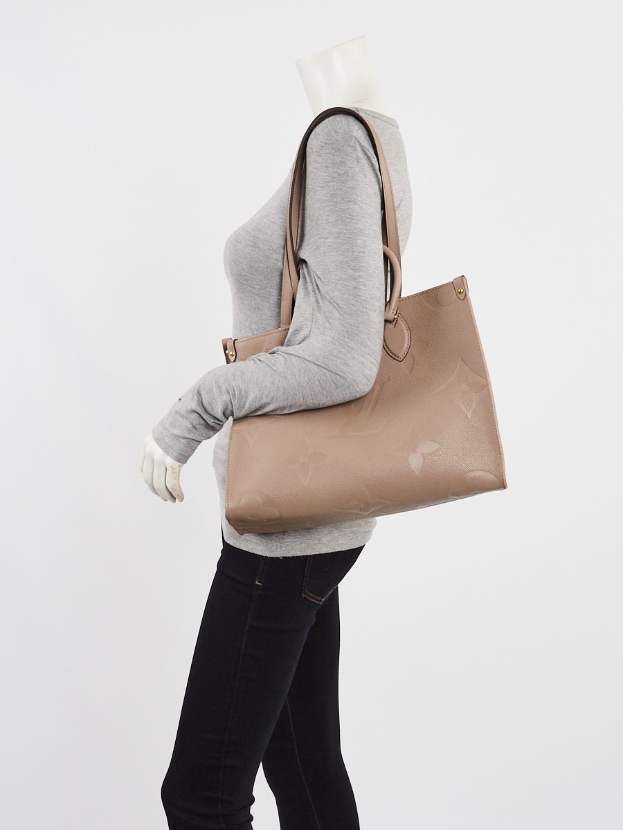 Louis Vuitton Gris Tourterelle Monogram Empreinte Leather Onthego MM Bag