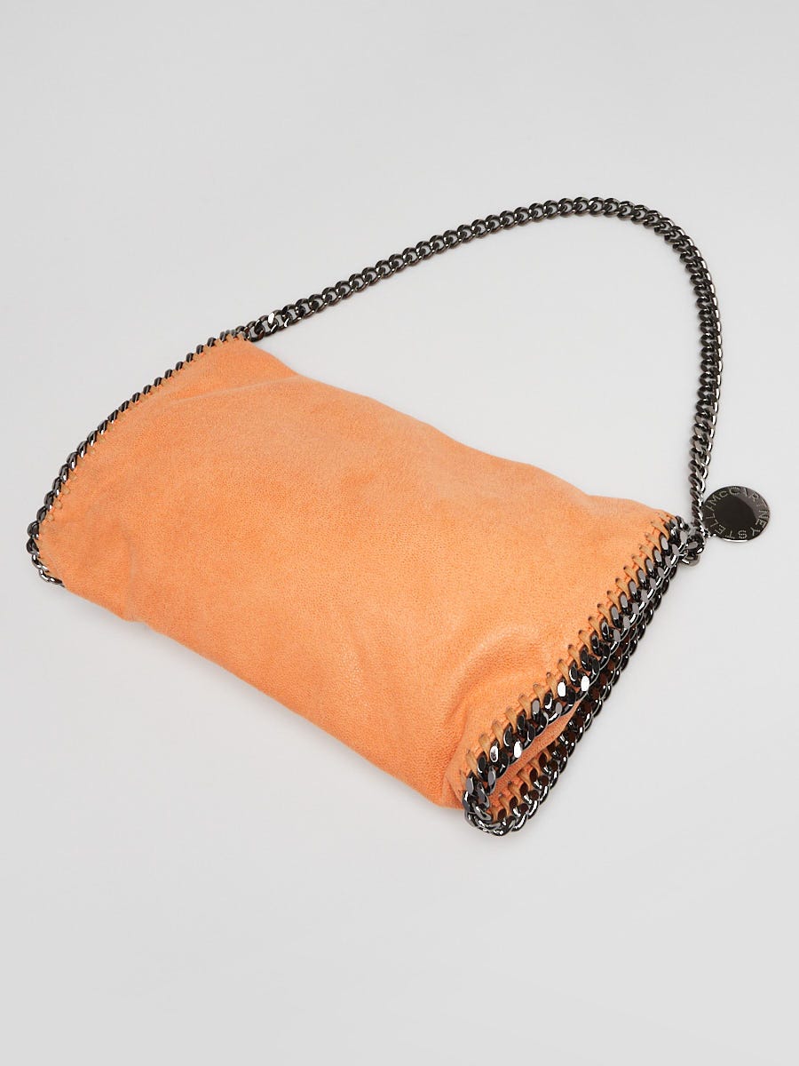 Stella McCartney Orange Shaggy Deer Faux Leather Falabella Flap