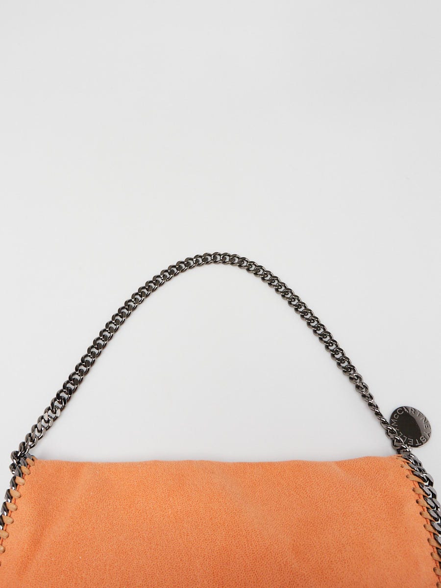 Stella McCartney Orange Shaggy Deer Faux Leather Falabella Flap