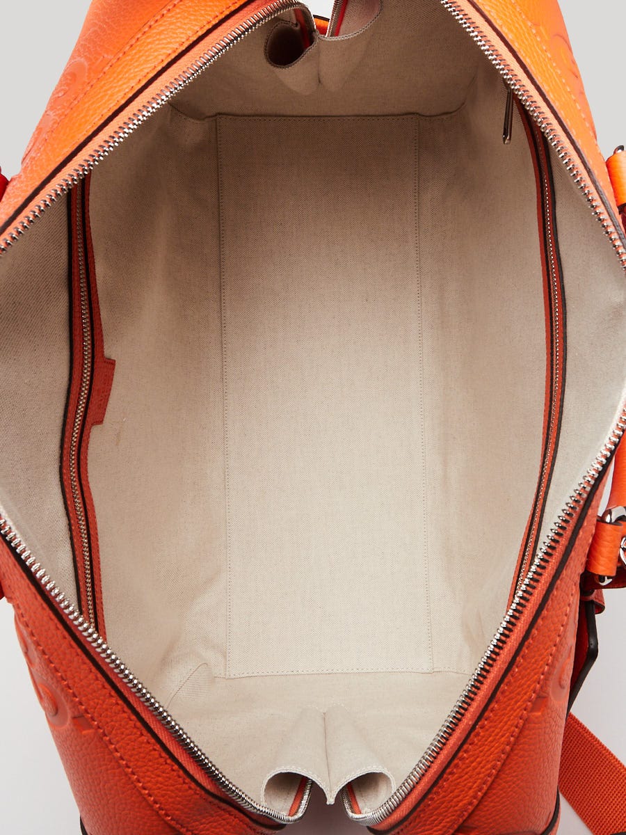ユ*キ様 【土日限定セール新品】 GUCCI ジャンボGGレザーコンチネンタル Gucci Orange Jumbo GG Embossed Leather Small Duffle Bag | Yoogi's