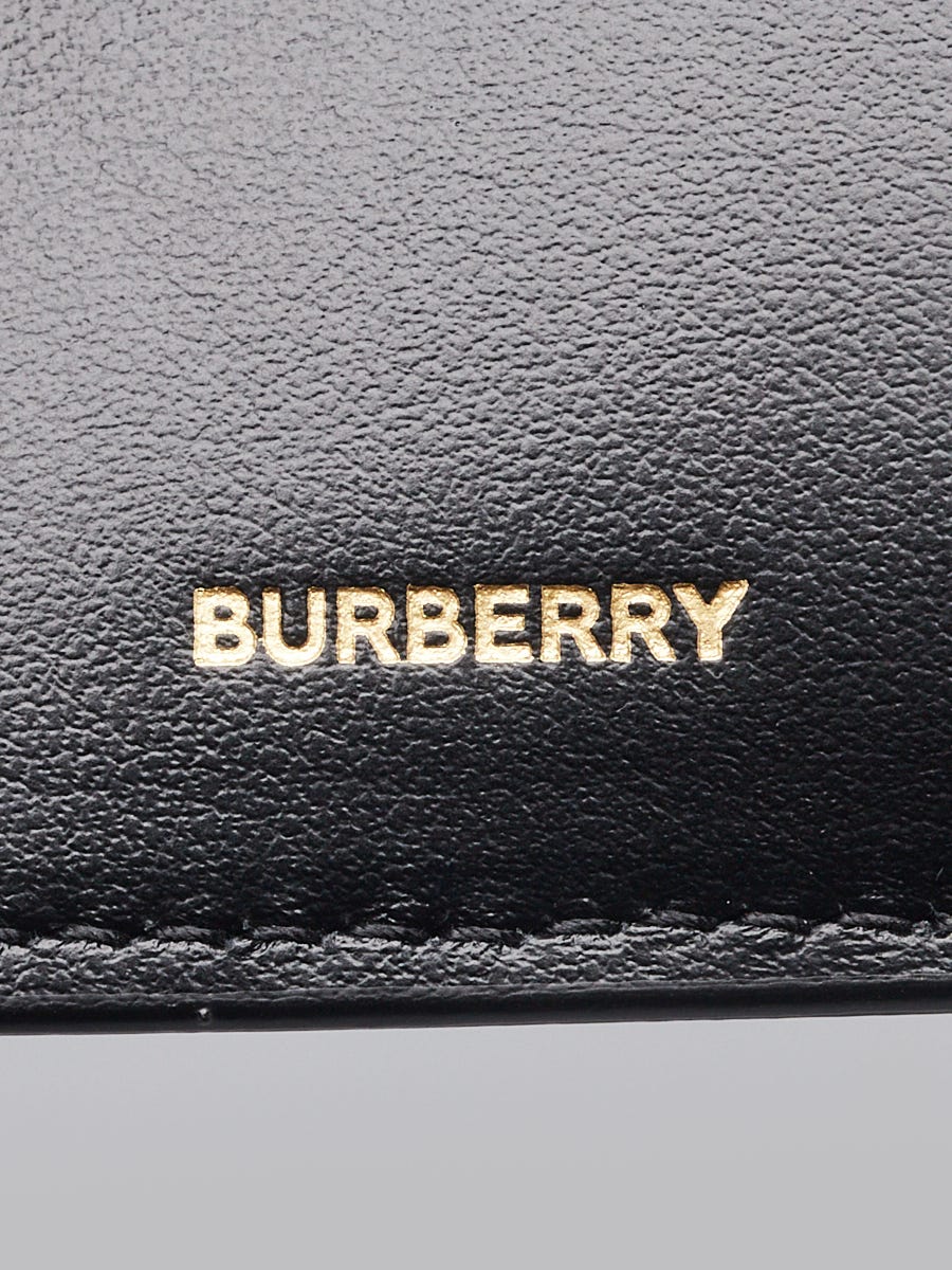 Burberry black leather outlet wallet