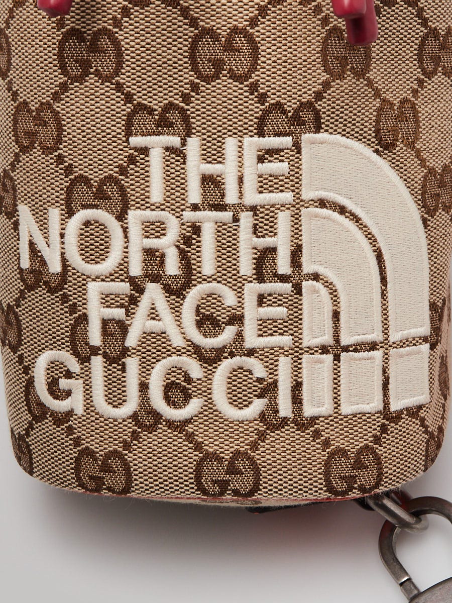 Gucci X The North Face Beige/Orange GG Canvas Cylinder Crossbody 