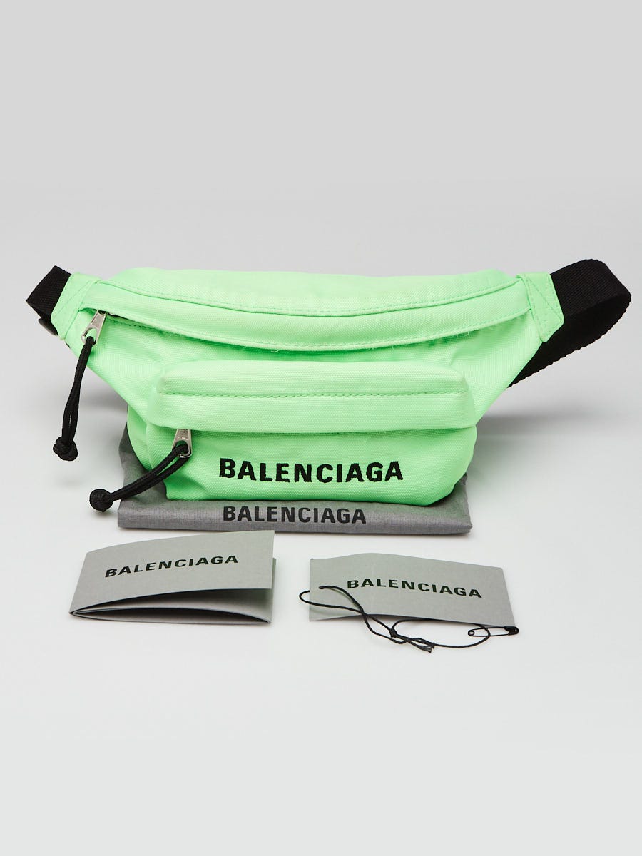 Balenciaga Logo Canvas Belt Bag Green