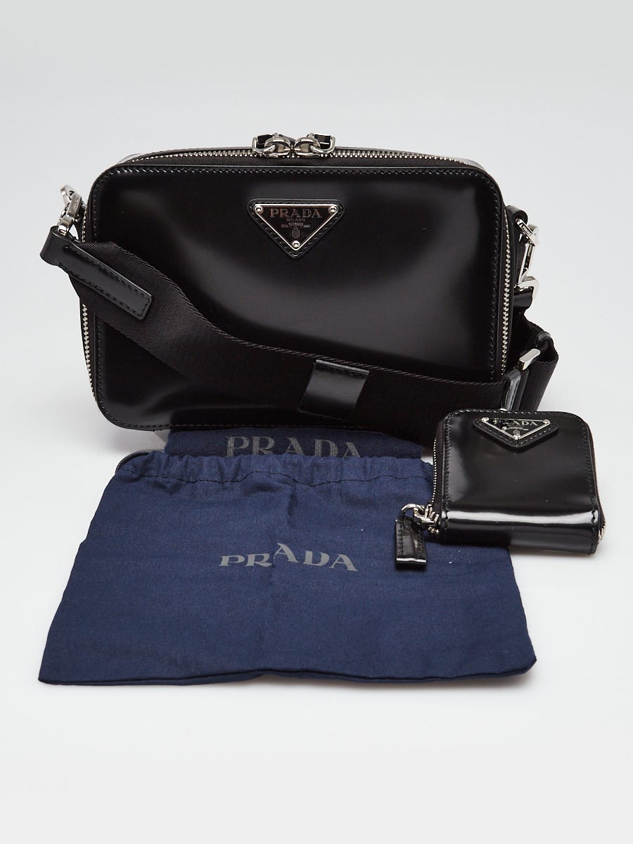 Prada Leather Mini Shoulder Bag in Black / Silver – Nitryl