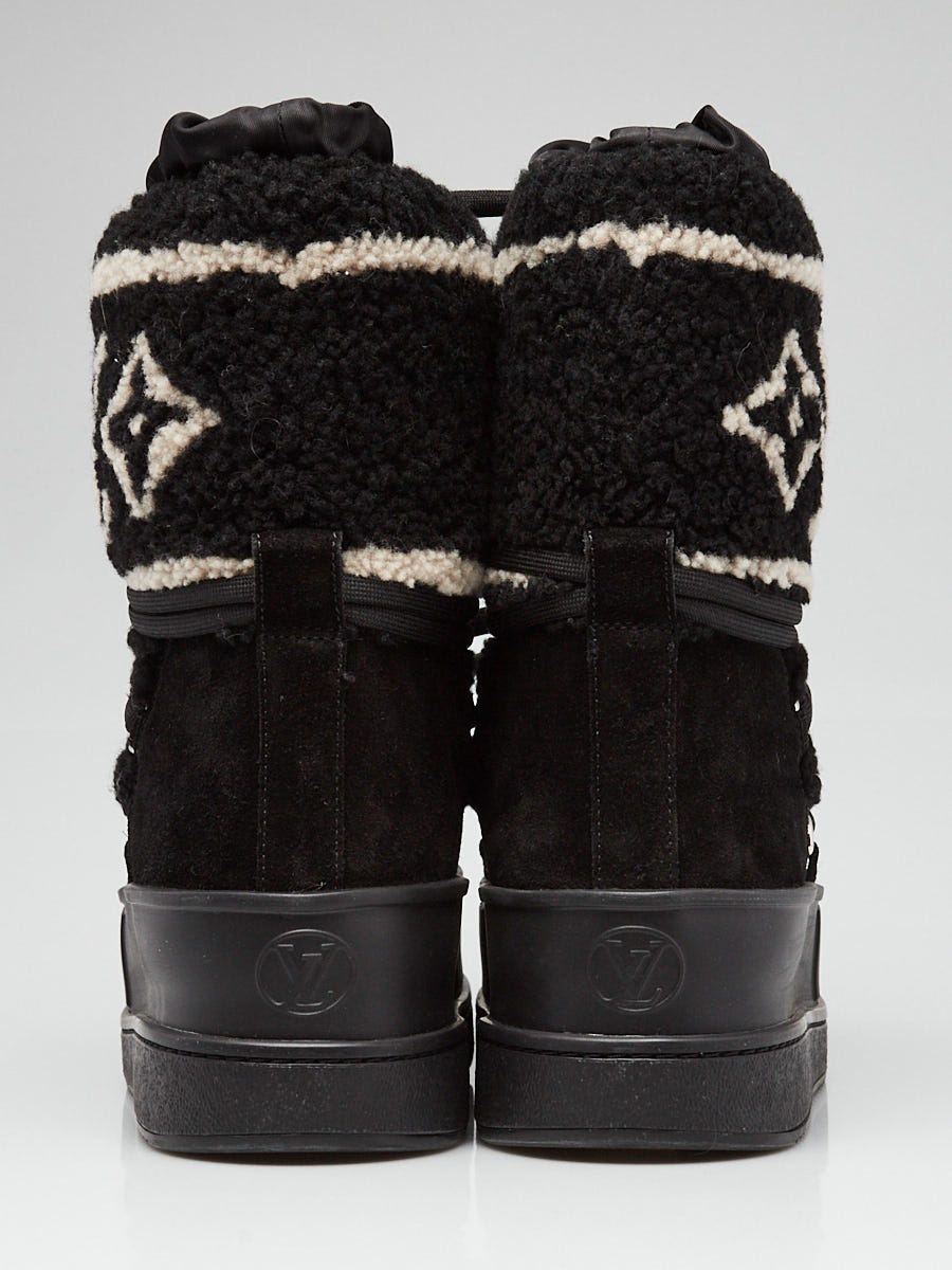 LOUIS VUITTON / ボトム/コーデュロイ/120cm/コットン/ブラック// Louis Vuitton Black Suede and Shearling Snowy Flat Boots Size 6.5