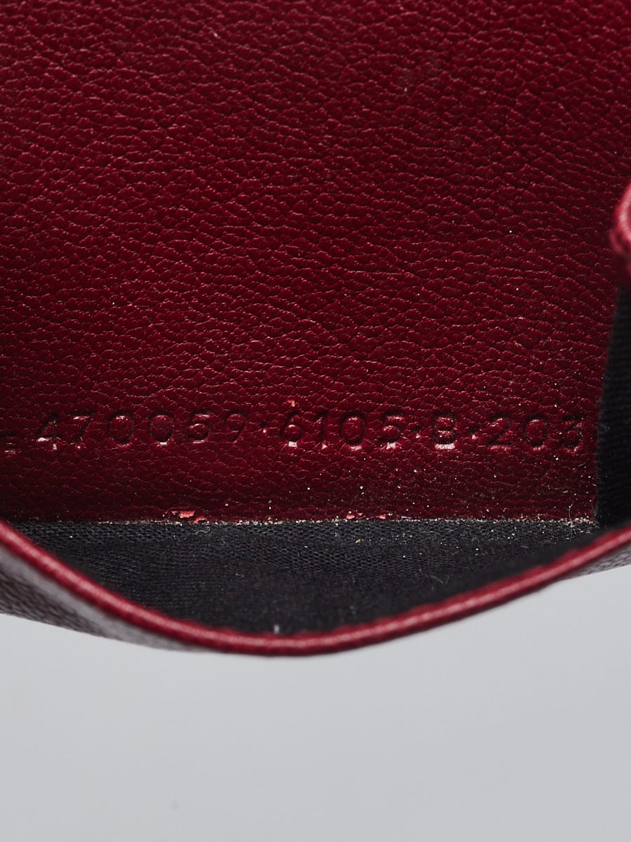 Balenciaga Dark Red Leather Neo Classic Mini Wallet