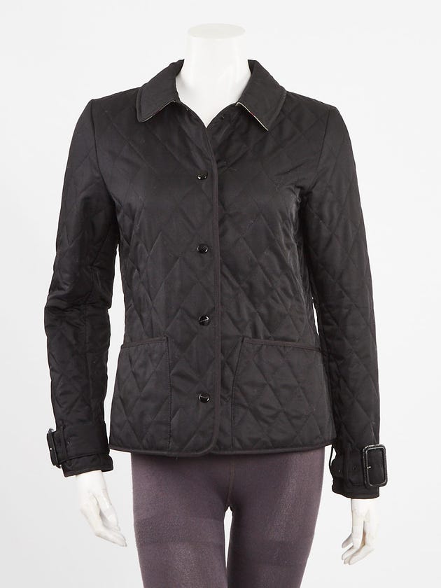 Burberry Black Quilted Polyester Ashurst Jacket Size XS