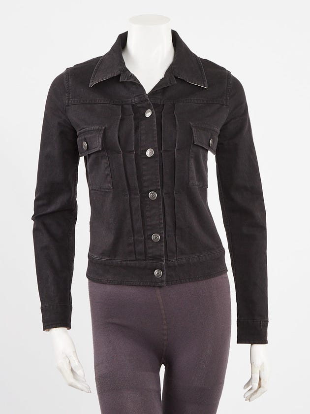 Burberry London Black Cotton Denim Jacket Size 2/36