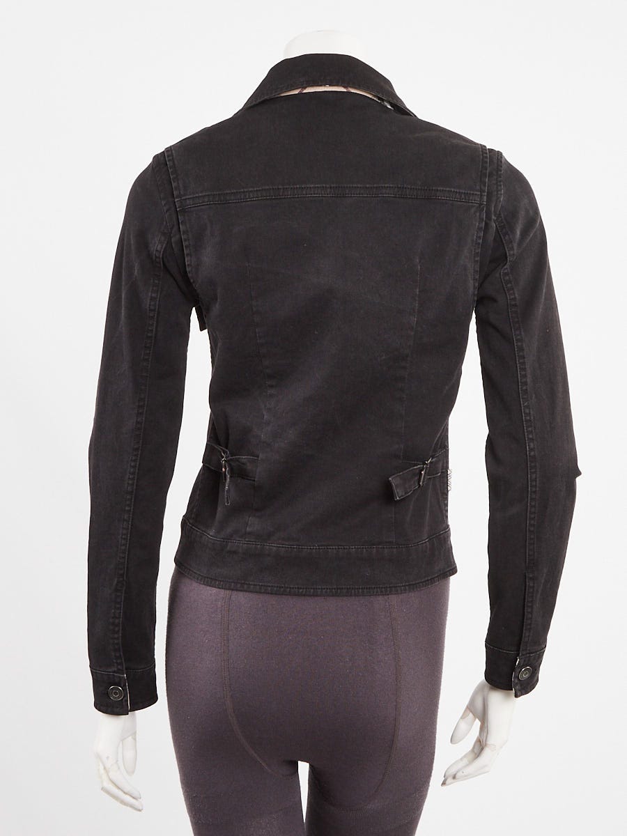 Burberry London Black Cotton Denim Jacket Size 2/36