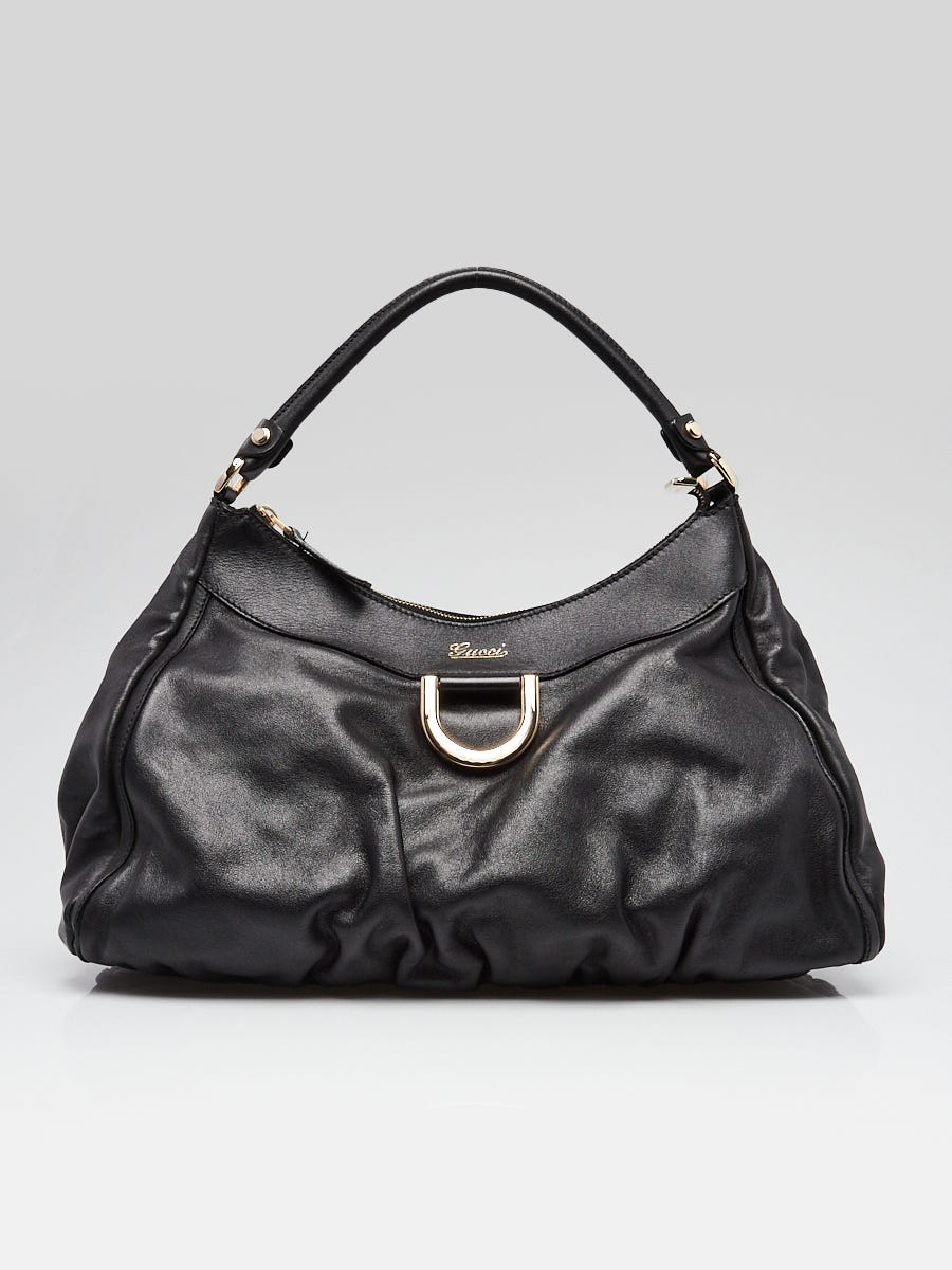 Gucci Black Leather Large D Ring Hobo Bag Yoogi s Closet