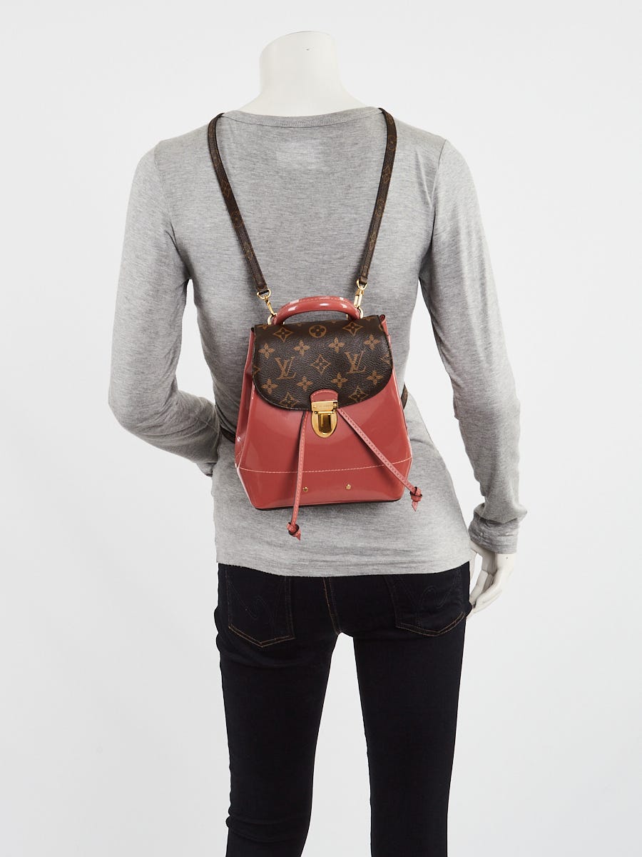 Louis Vuitton Monogram Coated Canvas and Rose Vernis Hot Springs Backpack Bag