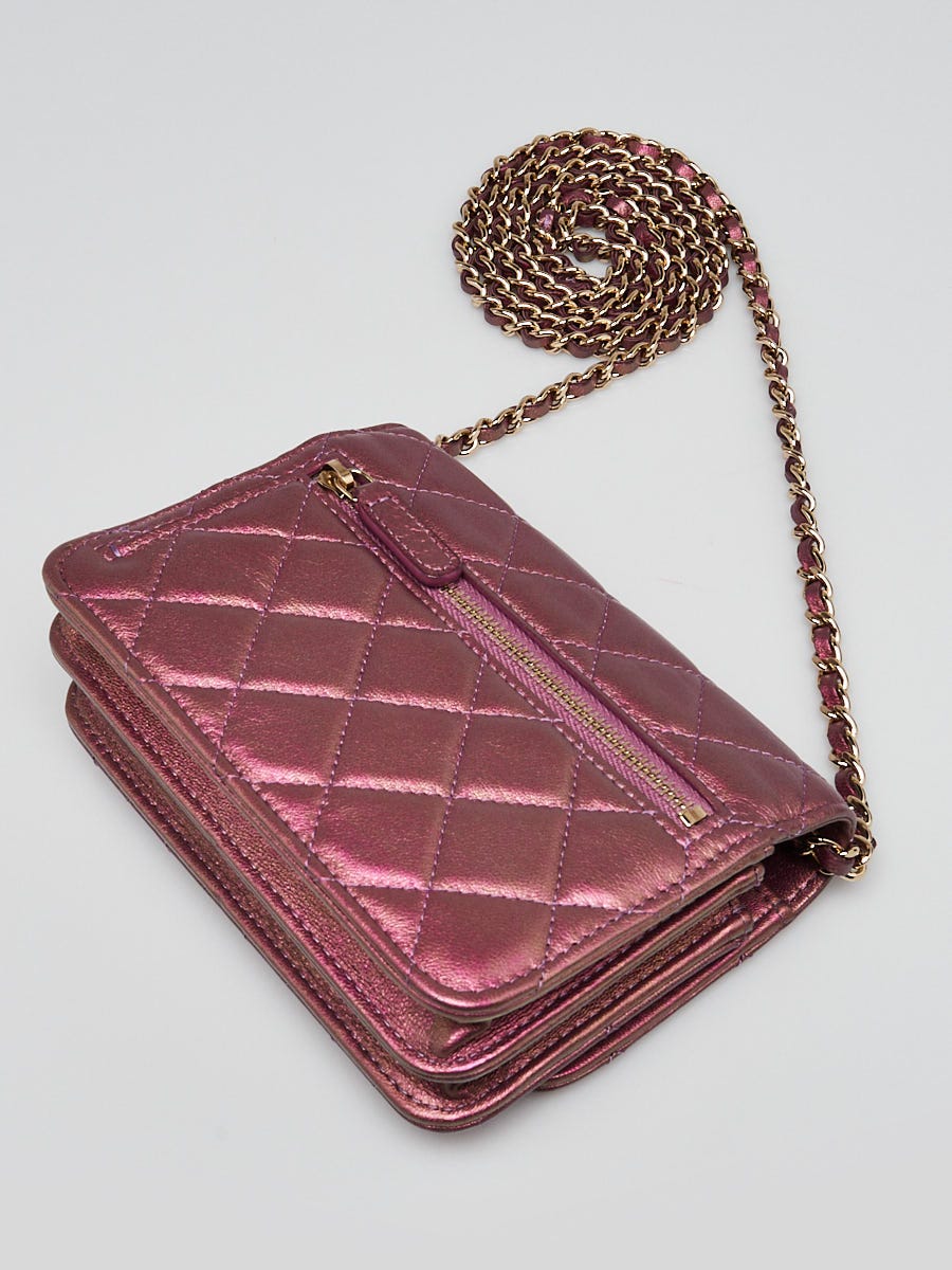 Textured Iridescent Crossbody Chain Clutch top Purse