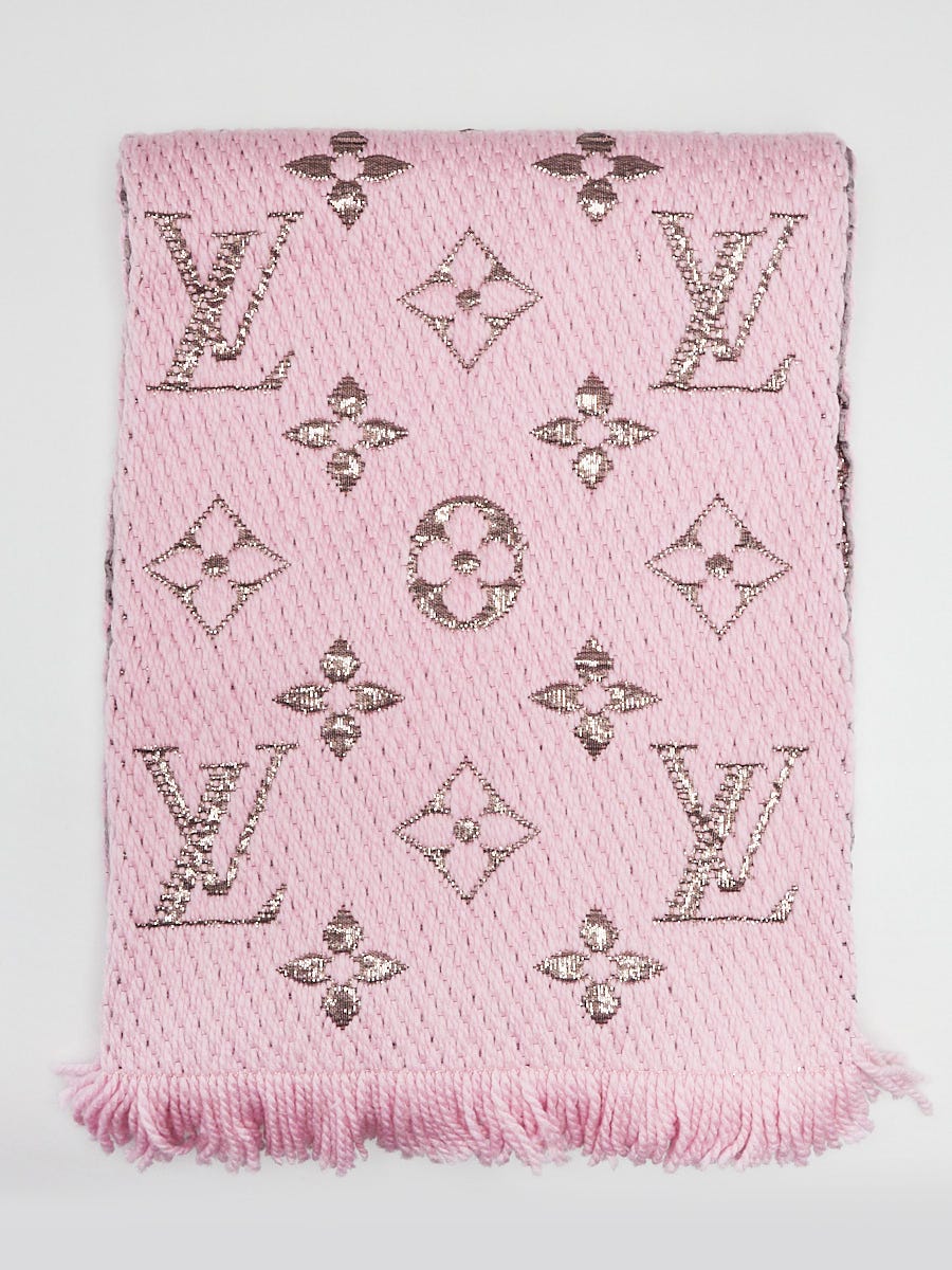 Louis Vuitton Pink Wool/Silk Logomania Scarf | Yoogi's Closet