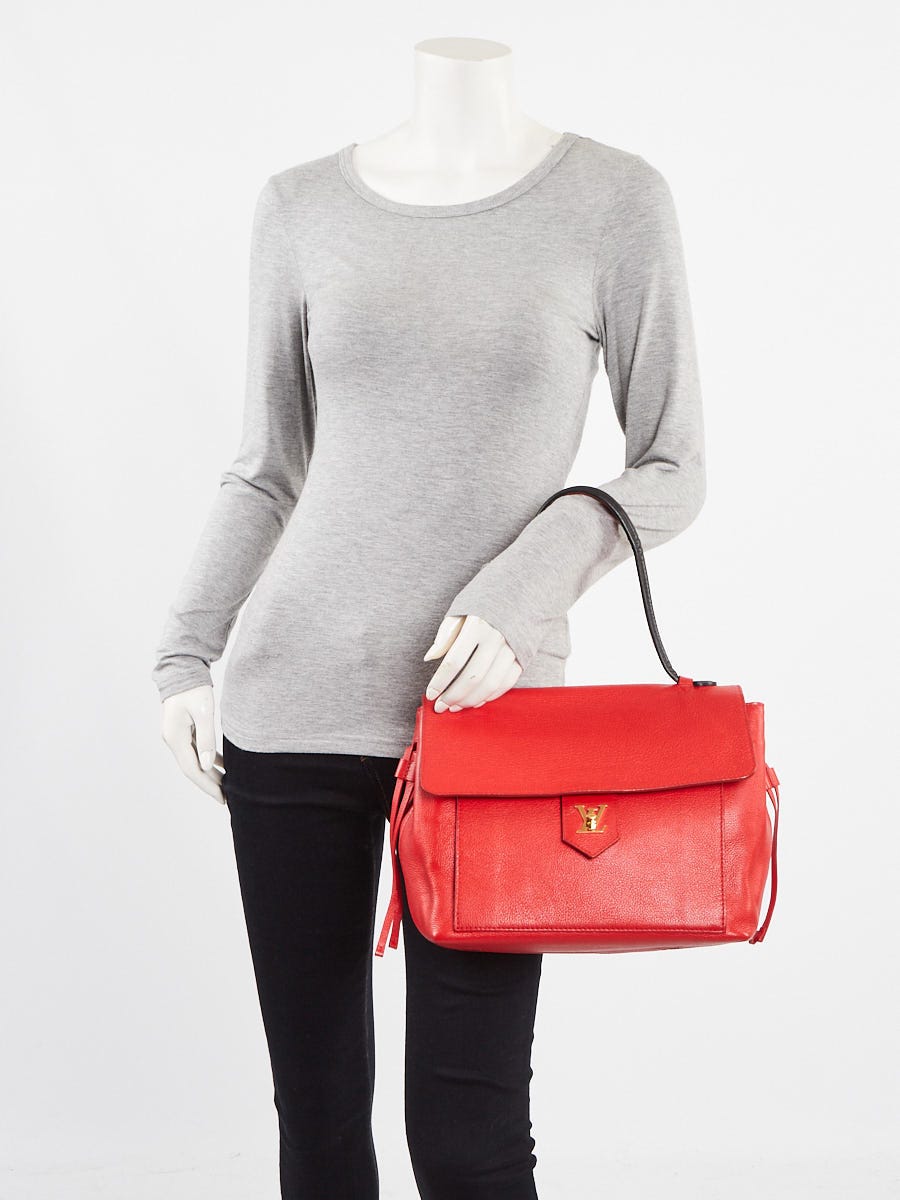 Louis Vuitton Coquelicot Leather Lockme PM Bag