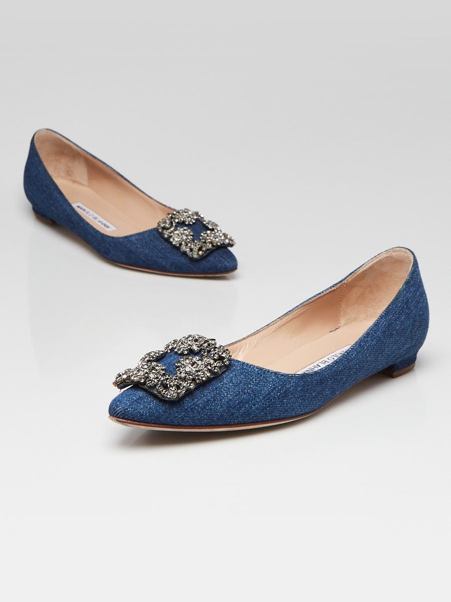 Manolo blahnik fashion blue flats