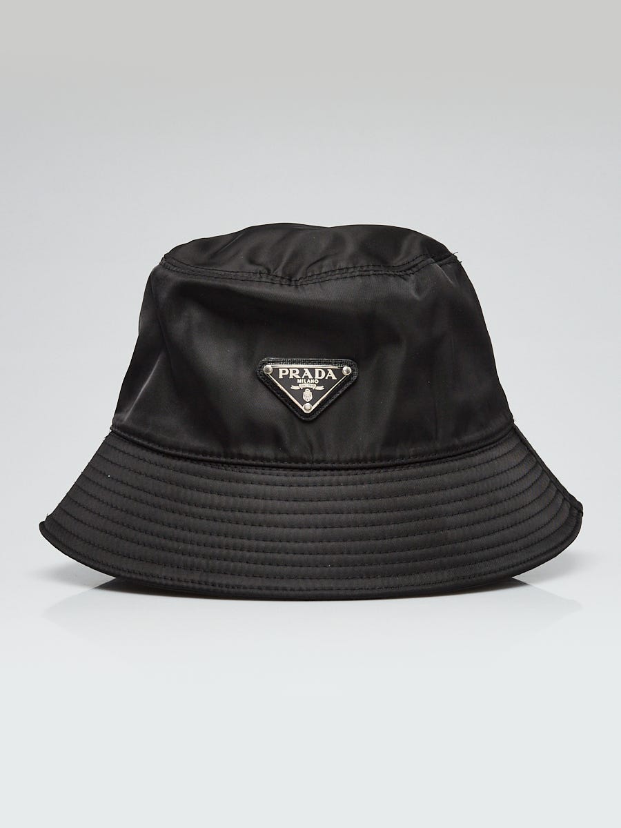 Prada Black Nylon Bucket Hat Size M - Yoogi's Closet