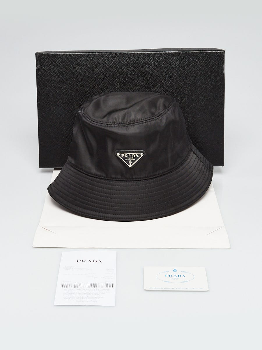 Prada Black Nylon Bucket Hat Size M | Yoogi's Closet