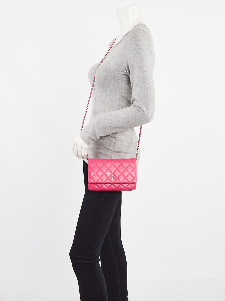 Chanel Pink Quilted Lambskin Leather Classic WOC Clutch Bag