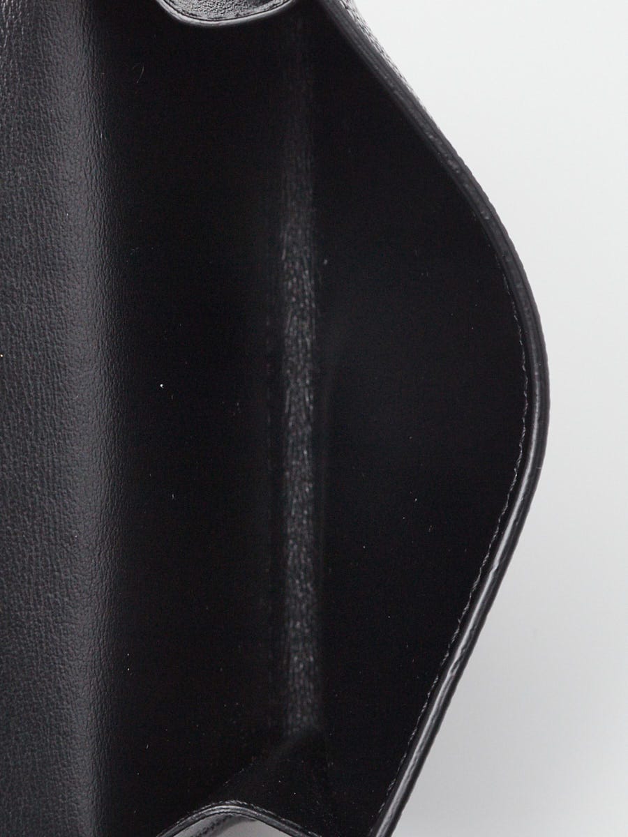Burberry Black Grained Leather TB Compact Lark Wallet | Yoogi's Closet