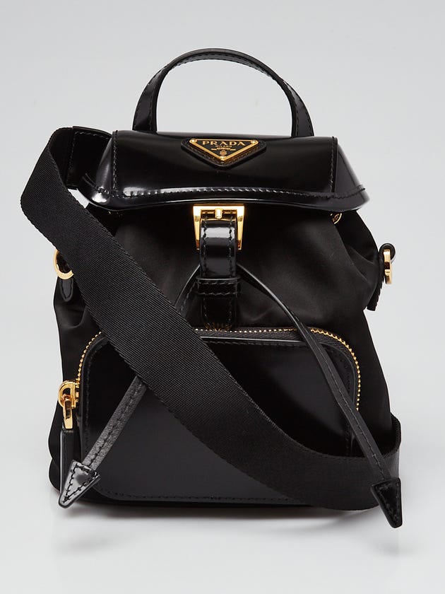 black prada mini backpack Treasures of NYC Saffiano leather details Prada Re-Edition 1978 Small Re-Nylon