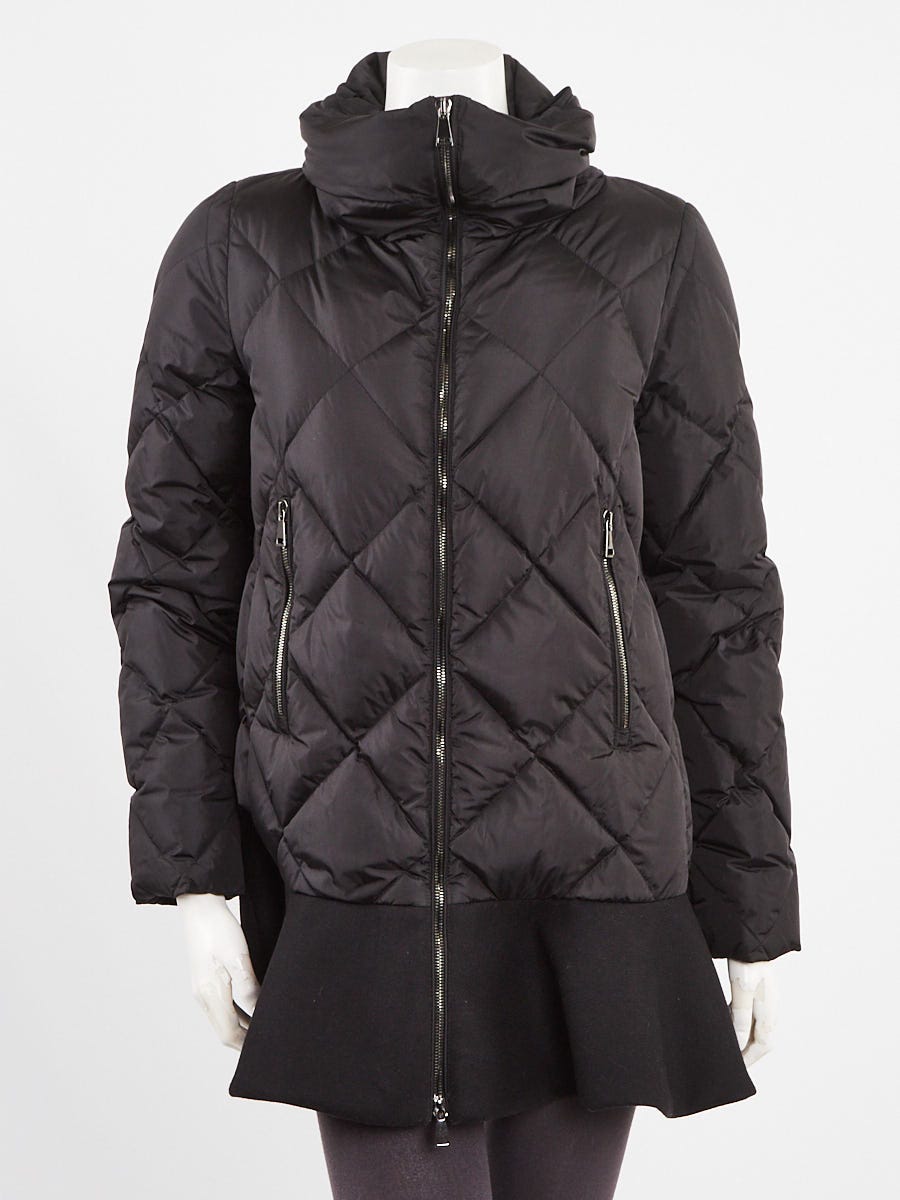 Moncler Black Quilted Nylon Puffer Peplum Jacket Size 0 Yoogi s Closet