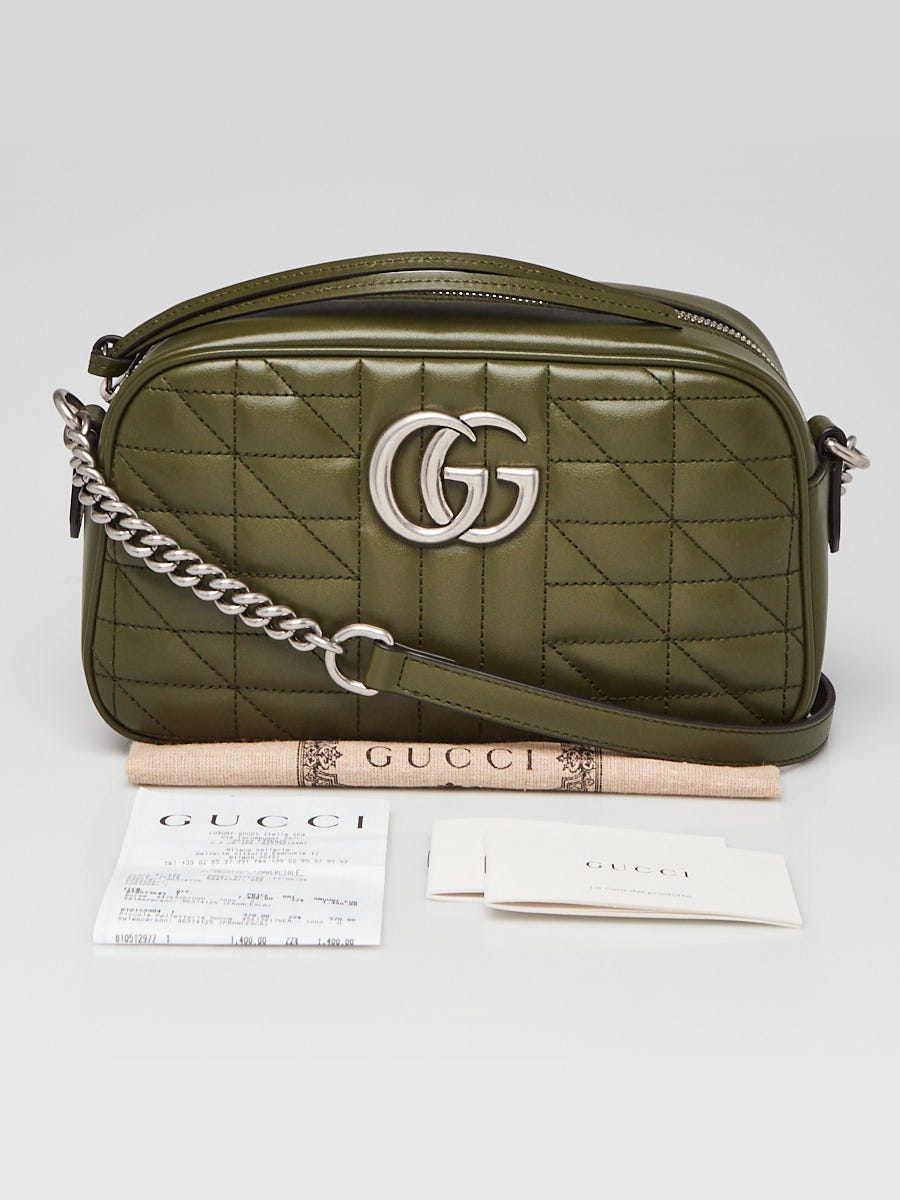 Gucci Green Quilted Leather Marmont Small Shoulder Bag Yoogi s