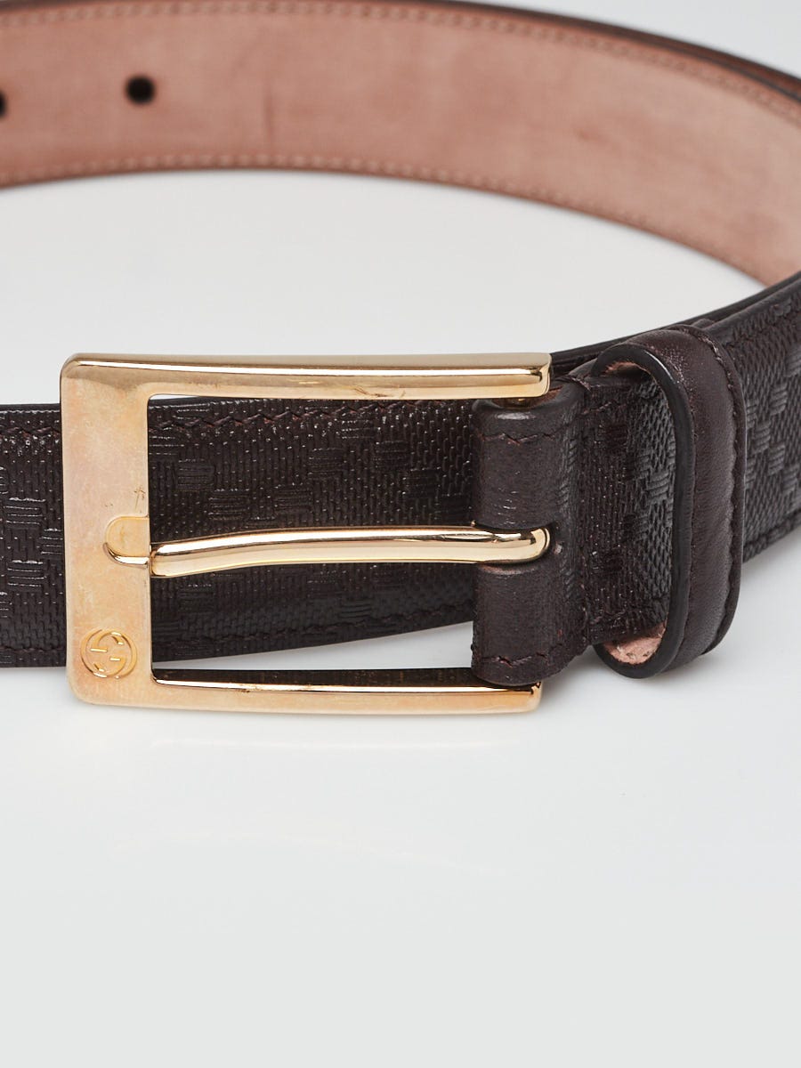 Gucci Black Diamante Textured Leather Belt Size 95/38  display picture 1