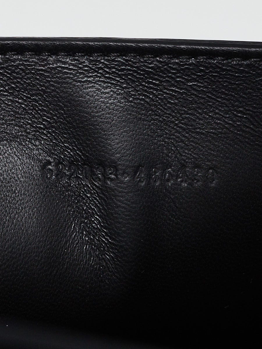 Alexander McQueen Black Croc Embossed Leather Skull Flap