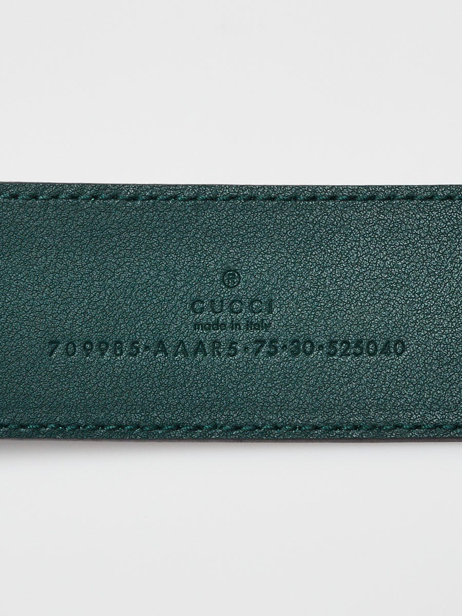 Gucci Pink/Green Pebbled Leather Double G Belt Size 75/30