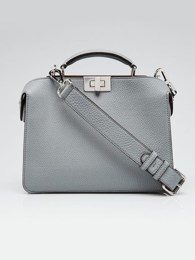 Fendi Grey Calf Leather Peekaboo ISEEU Mini Satchel Bag - 7VA530