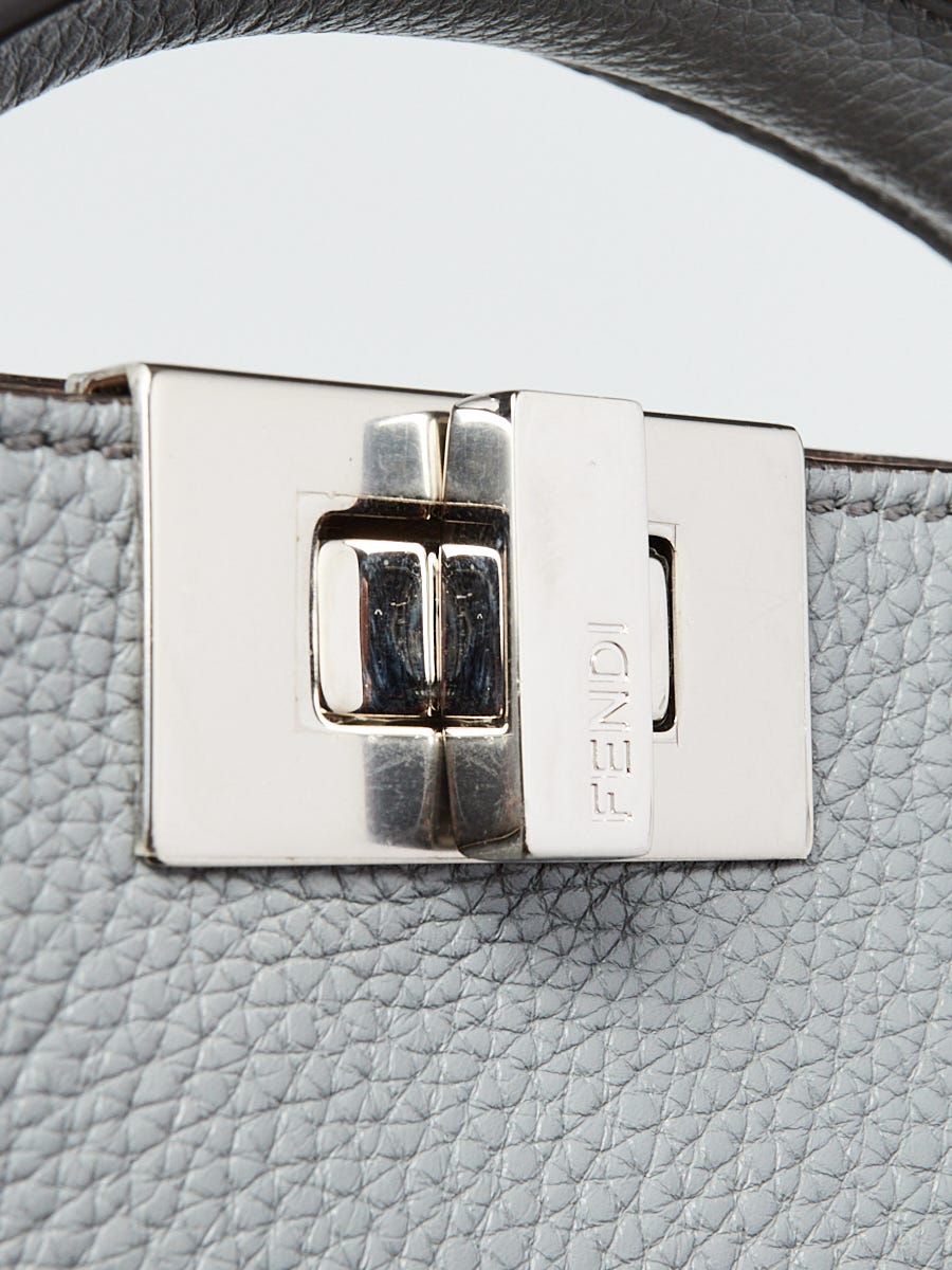 Fendi Grey Calf Leather Peekaboo ISEEU Mini Satchel Bag