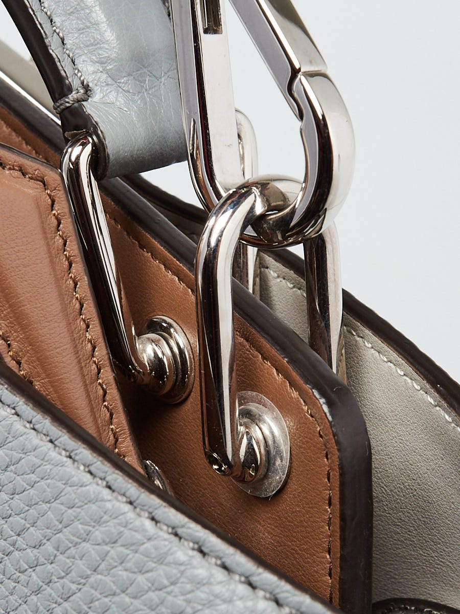 Fendi Grey Calf Leather Peekaboo ISEEU Mini Satchel Bag