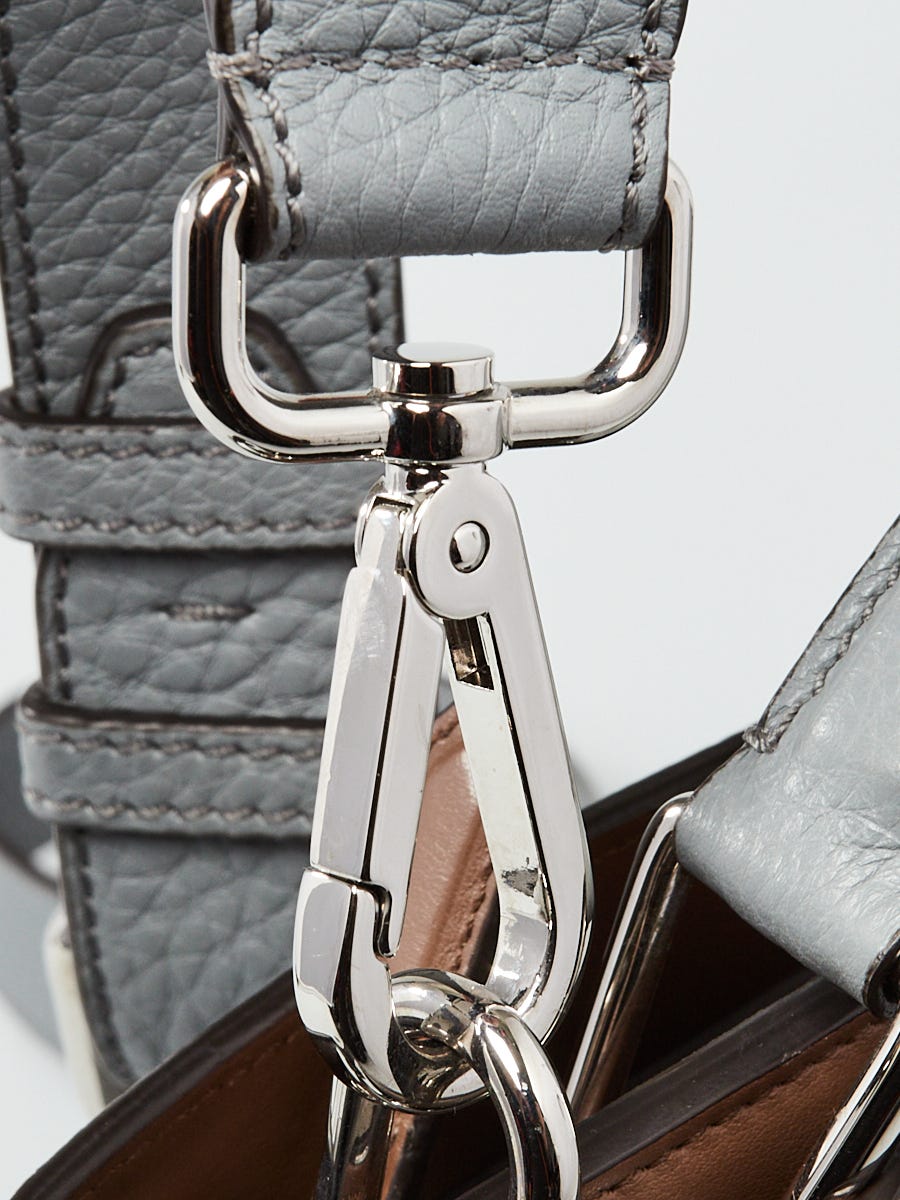 Fendi Grey Calf Leather Peekaboo ISEEU Mini Satchel Bag