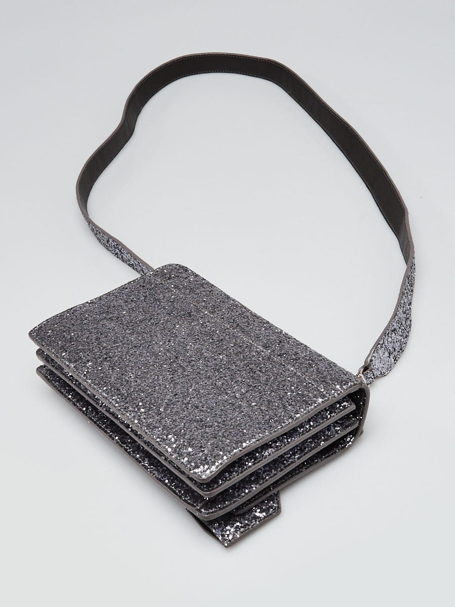 Silver glitter crossbody online bag