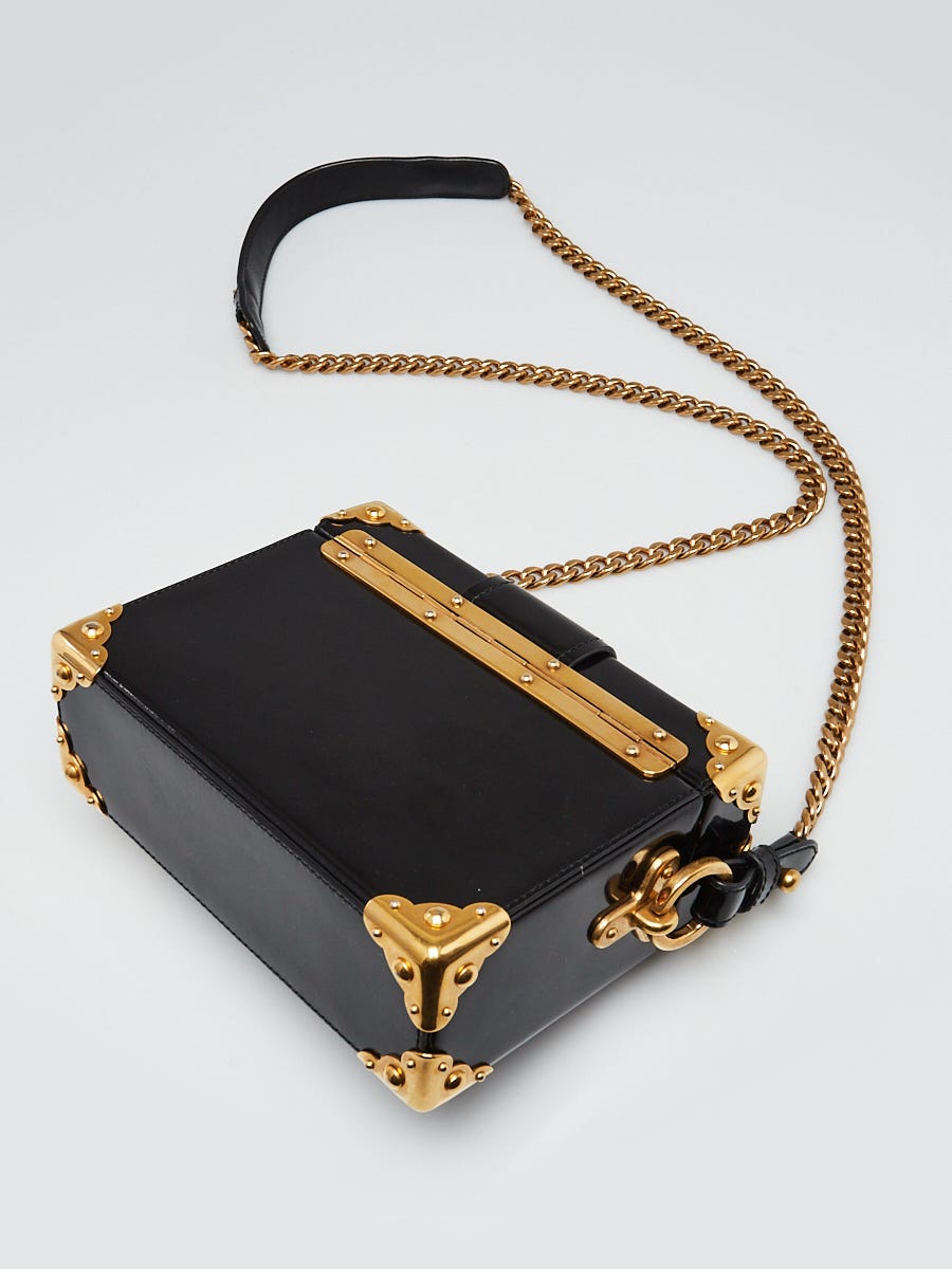 VIP【関税送料無料】希少 GOLDEN  USED BLACK LEATHER BAG small-black-leather-bag-
