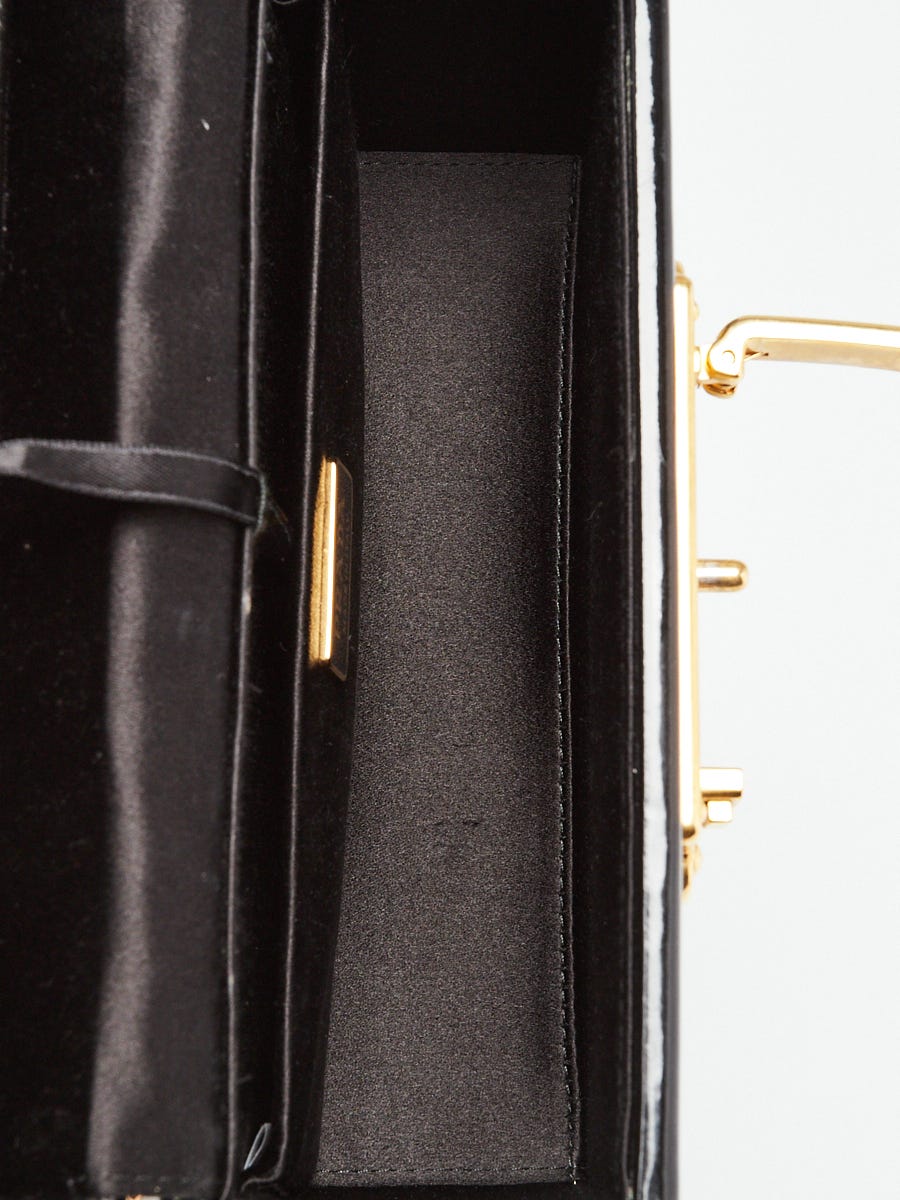 Prada Black Patent Leather Cahier Mini Box Bag 1BH054 | Yoogi's Closet