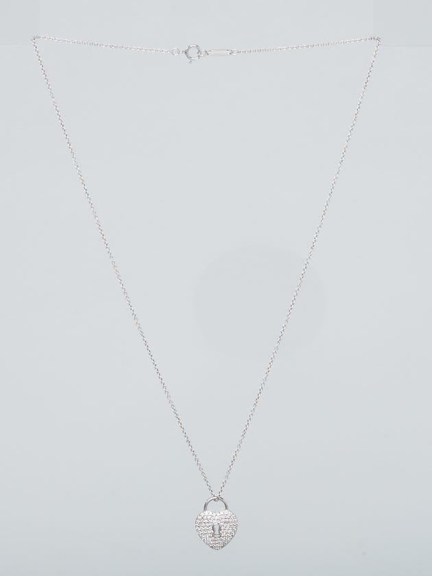 Tiffany
Co. Platinum and Diamond Heart Lock Pendant Necklace