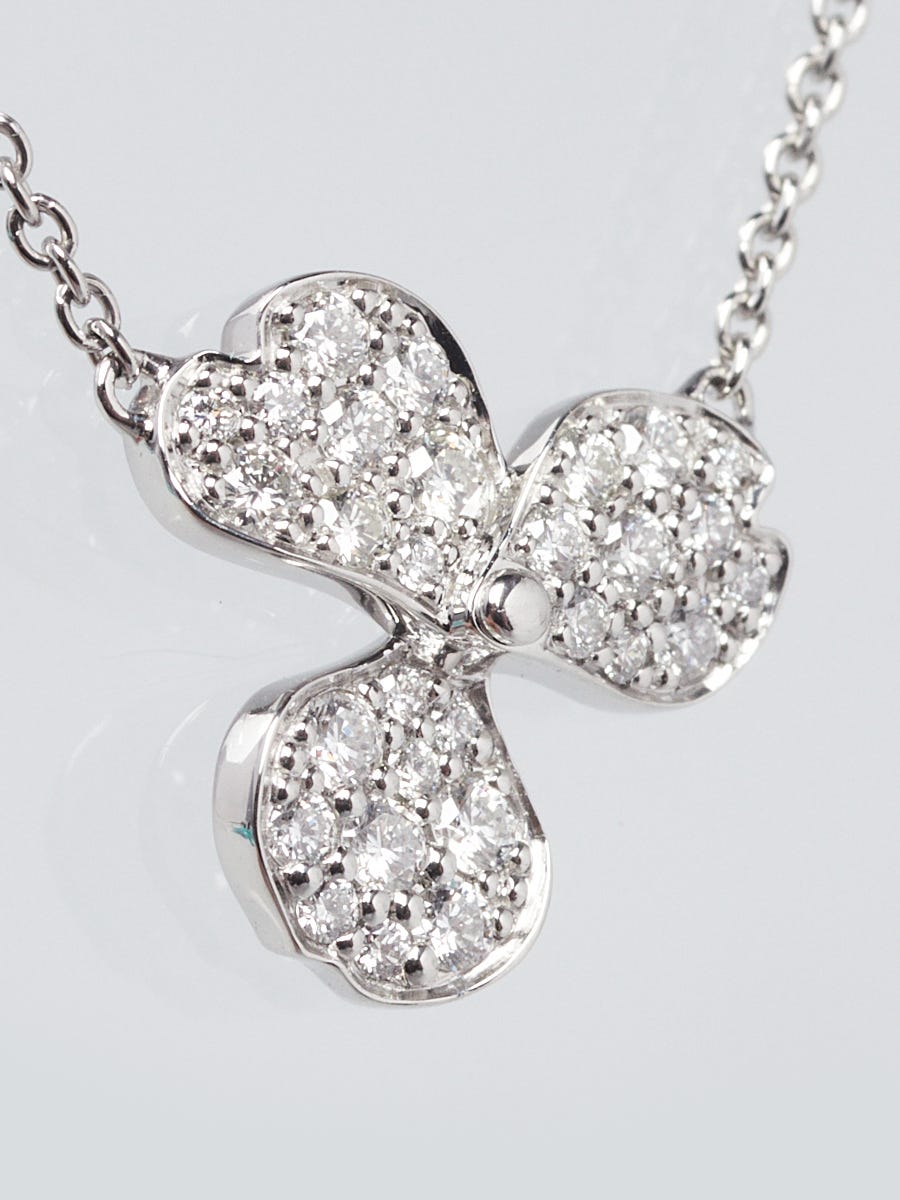 Tiffany four leaf on sale clover diamond pendant