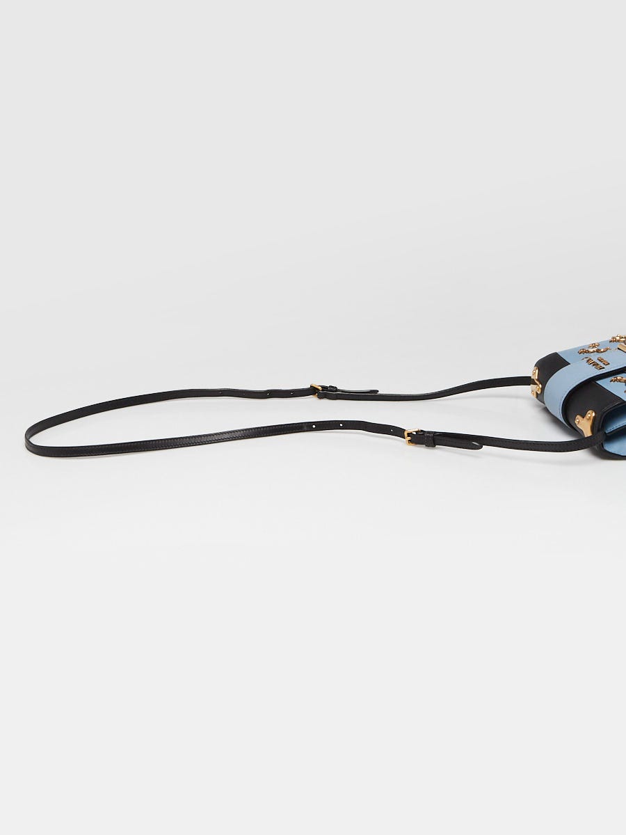Prada Astrale City Calfskin and Black Saffiano Leather Celestial