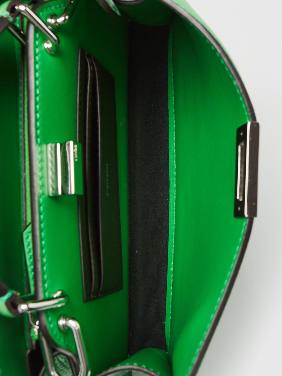 Fendi Tomatillo Pebbled Leather Small Peekaboo Iseeu XCross