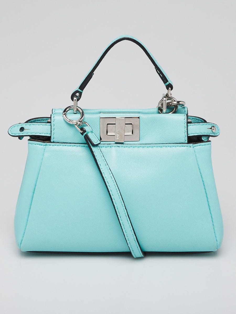 Fendi Turquoise Nappa Leather Micro Peekaboo Bag 8M0355 | Yoogi's