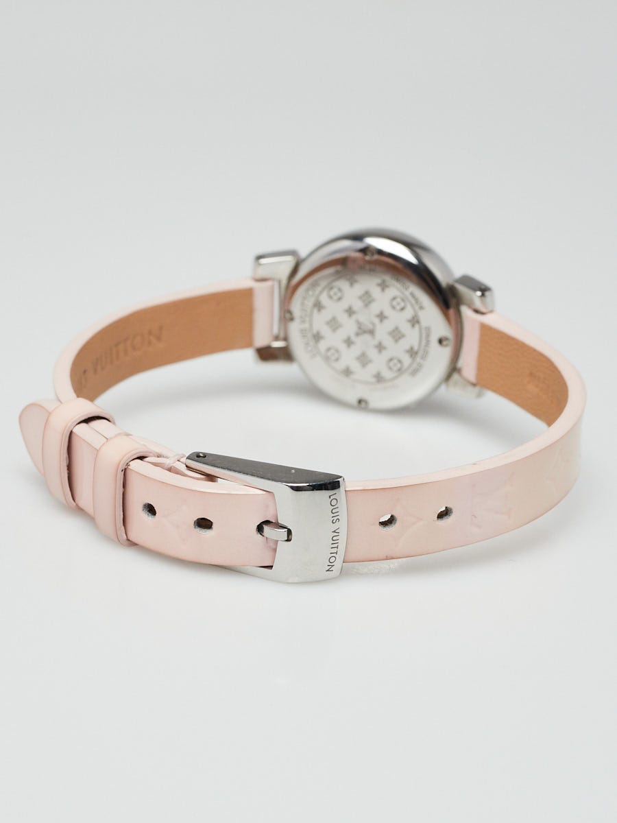 Louis Vuitton Stainless Steel and Pink Dial Tambour Bijou