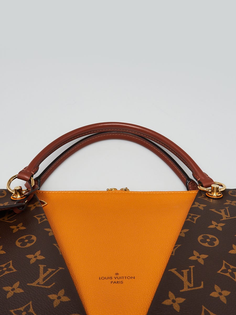 Louis Vuitton Safran Monogram Canvas MM V Tote Bag w/o Strap