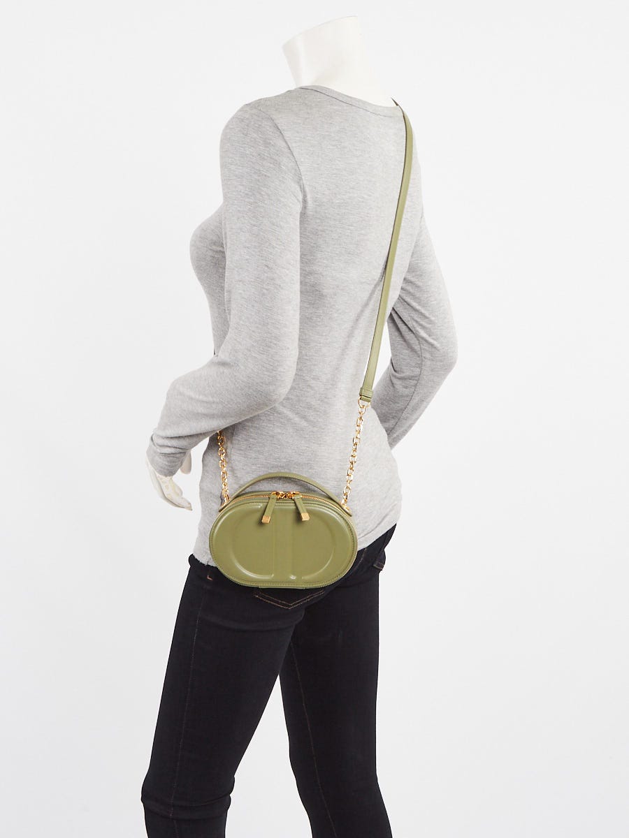 Christian Dior Green Smooth Leather CD Signature Oval Camera Bag