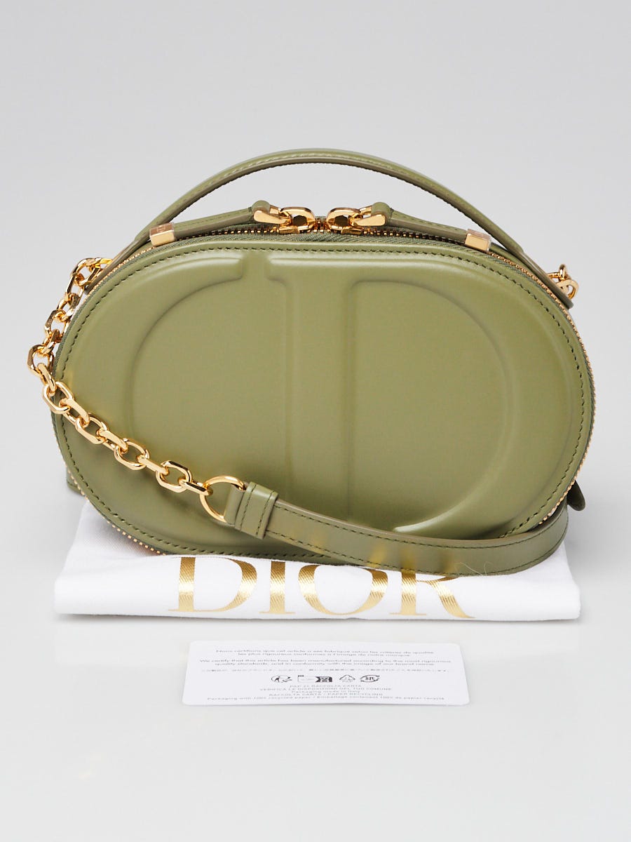Christian Dior Green Smooth Leather CD Signature Oval Camera Bag