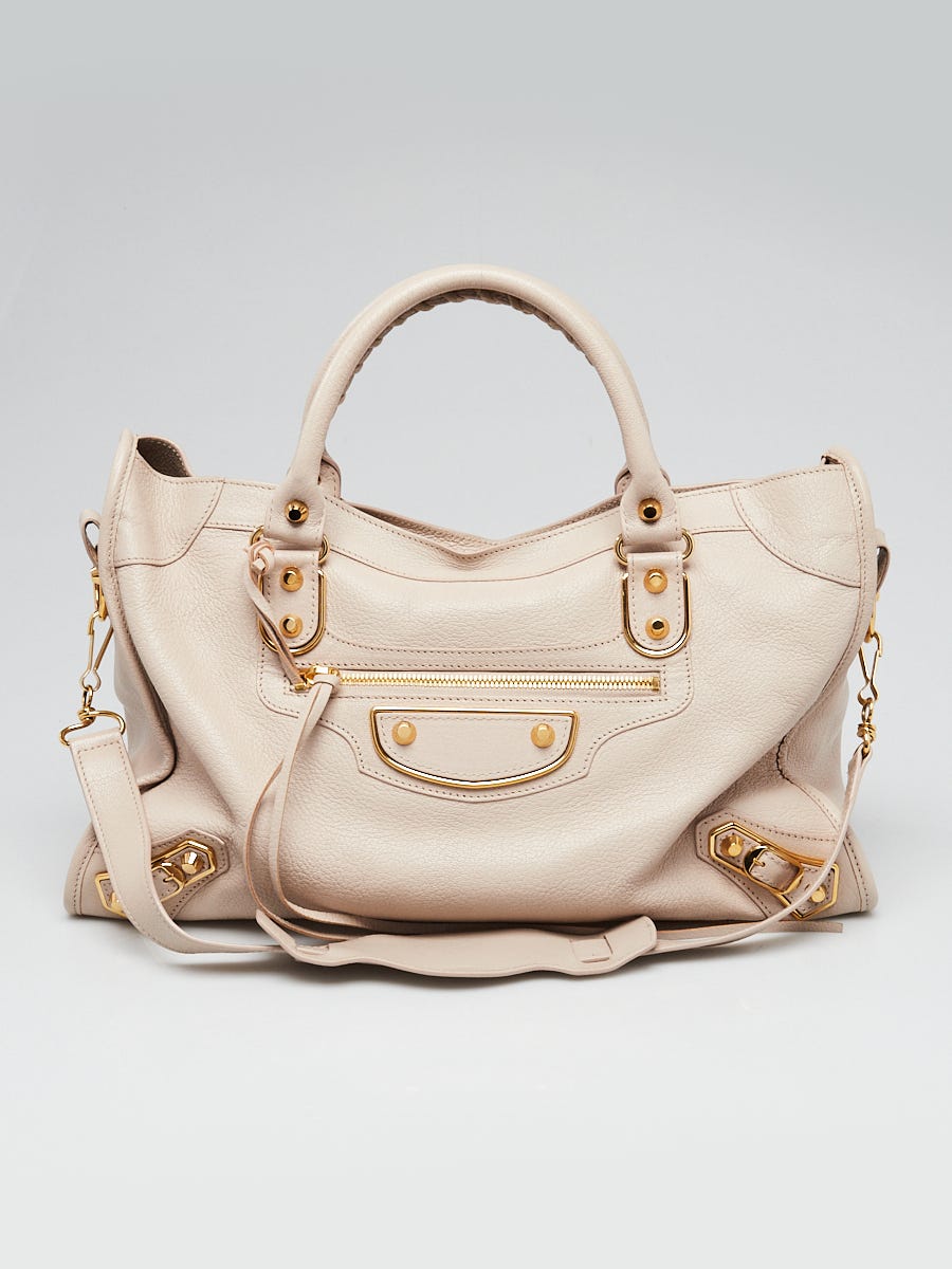 Balenciaga praline leather city bag sale