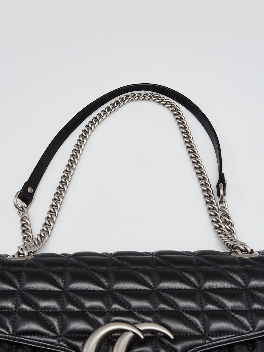 Gucci Black Quilted Leather Marmont Aria Medium Shoulder Bag Gucci Black Quilted Leather Marmont Aria Medium Shoulder Bag