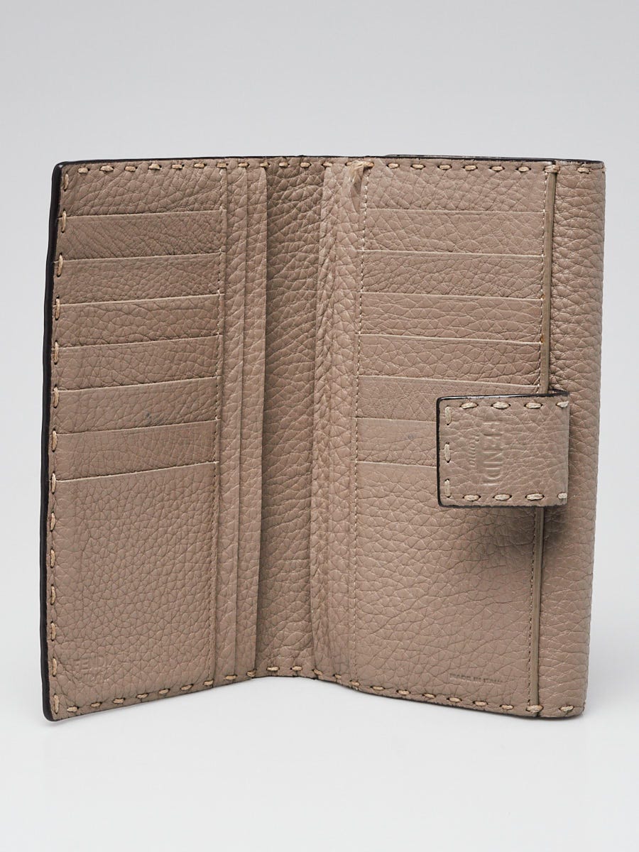 Fendi Grey Selleria Leather Peekaboo Wallet 8M0308