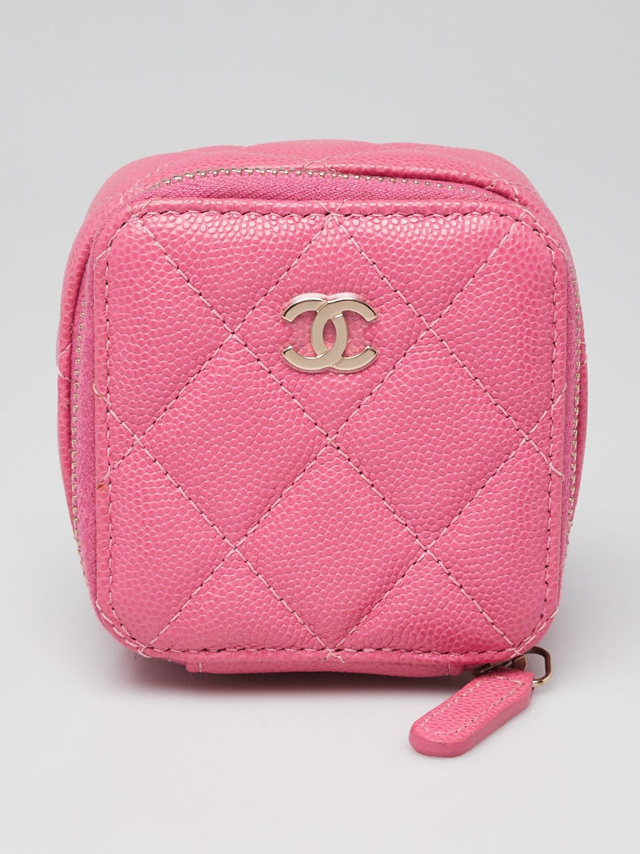 Chanel Pink Quilted Caviar Leather Small Jewelry Box Yoogi s Closet